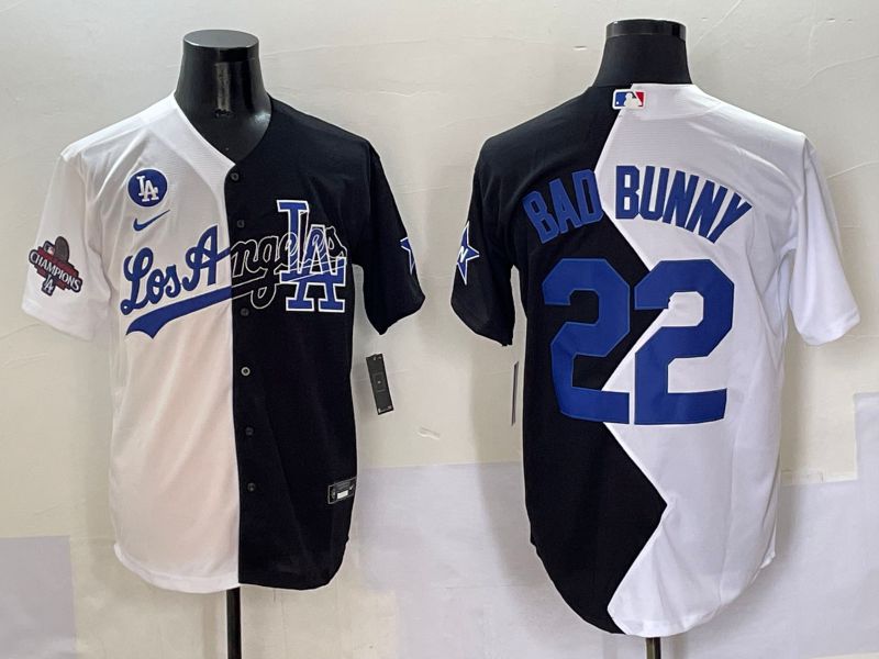 Men Los Angeles Dodgers #22 Bad bunny Black White Game Nike 2025 MLB Jersey style 7->los angeles dodgers->MLB Jersey
